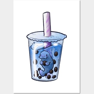 Cute Boba Manatee Posters and Art